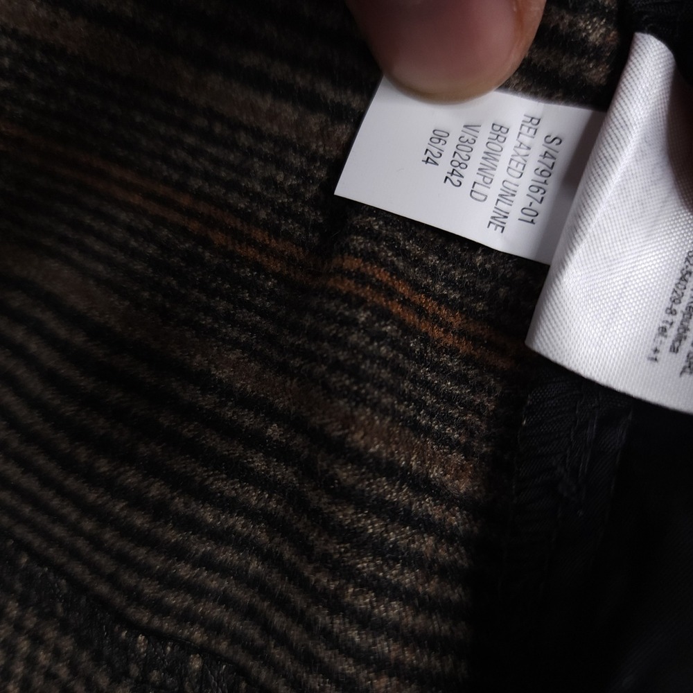Old Navy Womens XS Petite Relaxed Unlined Blazer Brown Plaid Jacket New - Picture 8 of 16